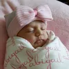 Hats Baby dziewczyna urocza łuk bownot czapka moda w paski urodzone niemowlę swobodne wygodne miękkie bawełniane czapki akcesoria dla dzieci
