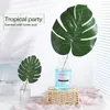 Decorative Flowers 12/24 Pcs Artificial Plants Plastic Tropical Palm Tree Leaves Wedding/Party Table Pography Decoration Supplies For Garden