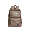 2022 New Korean PU Leather Backpackメンズファッションレジャーコンピューターバッグ学生学校バッグ230203