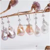 Dangle Lustre Barque D'eau Douce Perle Boucle D'oreille Classique Haute Qualité Grande Goutte D'eau Irregar Boucles D'oreilles Pour Les Femmes De Noce Gif Dhycf