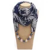 Scarves Women Floral Printing Scarf Chiffon Necklace Pendant Jewelry Headwrap Hijab Soft Neck Wear