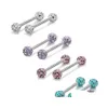 Naso Anelli Borchie Acciaio inossidabile Diamante Tongue Unghie Anello Seno Chiodo Orecchio Osso Gioielli per il corpo umano 3708 Q2 Drop Delivery Dhi3H