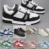 2023 Designer Virgil Trainer Scarpa casual Sneakers Nero Bianco Panda Moda Scarpe basse Piattaforma Pelle Sloe Gomma Uomo Donna Scarpe da ginnastica all'aperto