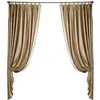 Curtain Europe Gold Shiny Fabric Curtains For Living Dining Room Bedroom Luxury Solid Thick Window French Wall