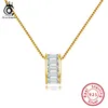 Pendant Necklaces ORSA JEWELS Trendy Round Real 925 Sterling Sliver Neck Chain for Women Jewelry Engagement Gift OSN178 230202