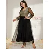 Etnische kleding Vrouwen losse feestavond lange jurk luxe moslim abaya's Arabische jurk islam Vestido Midden -Oosten Dubai lente zomer plus 4xl