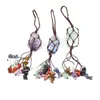 Charms Fashion Handwoven Natural Stone 7 Chakras Crystal Rough Tassel Hang Pendants Car Rearview Mirror Pendant Bag Drop Del Dhgarden Dhjq1