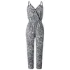 Kobiety Jumpsuits Rompers for Women Summer Sexy Printed Leopard Sling V-dół kieszonkowy Long 2023 Odzież