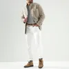 Mannen wollen jassen Brunello Cashmere Casual Cucinelli jas kaki jas lange mouwkraag