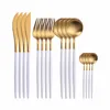 Dinnerware Sets Stainless Steel Cutlery Set Dessert Tableware Green Golden Dinner Complete Fork Spoon Knife Kitchen