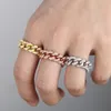 Trouwringen Zomer Mode Anel Masculino Cz Cubaanse Link Chain Ring Hiphop Goud Zilver Kleur Maat Chunky Curb Elegant Voor WomenWedding