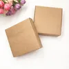Embrulhado de presente White Brown Kraft Papel Boxes de embalagem em branco papelão artesanal de casamento artesanato de abrasto 10x10x3cm