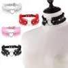 Choker Lace Collar Heart Shape Necklace Lolita White Gothic Clavicle Short For Women Detachable Cosplay Jewelry