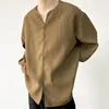 Stylowe sprężynowe sprężynowe koszulki męskie Stylowe sprężynowe długi rękaw Wygodny średniej długości retro pullover męskie ubrania koszuli