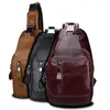 Evening Bags Explosion Models Retro Men Shoulder Cross-body Female Cowhide Diagonal Cross Bag Chest Men's Leather Fashion