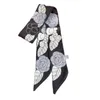 Foulards grande marque 95cm 5cm noir blanc rose imprimé sangle petites femmes foulard en soie bandeau long sac accessoires rubans cravate hijab