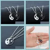 Pendant Necklaces Friends Stitching For Lovers Charm Necklace Colar Mascino Taiji Gossip Yin Yang Couple Drop Delivery Jewelry Pendan Dh6Jk