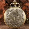 Vintage Retro Quartz Pocket Watch United States Coast Guard 1790 Design Men Boy Necklace Chain Clock Reloj de Bolsillo