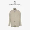 Mannen wollen jassen Brunello Cashmere Casual Cucinelli jas kaki jas lange mouwkraag