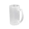 wholesale 16oz Sublimation glasses Mug with handle clear frosted Wine Glasses Heat Transfer Printing Frosted cup Transparent Glass Cup 001