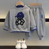 Clothing Sets Spring Autumn Children's Boy Cartoon Bear Print Casual 2-14Y Kids Sweater Pant Kid Sports Suit Teenage Girl Clothes Set