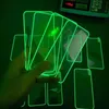 L￤mplig f￶r iPhone14Pro fullt tempererat glas XR-helsk￤rm Fluorescerande 3D Hard Edge Silicone Anti-Fall Apple 8 Color Luminous Film