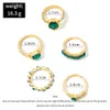 Solitaire Ring Aprilwell 5pcs Anéis de cristal verde para mulheres banhadas a ouro vintage geométrica de luxo de luxo de luxo jóias de joalheria de joias da baguea Y2302