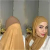 Halsdukar muslimska kvinnor motorhuven med chiffong sjalhuvud halsduk understerscarf cap islam inner pannband stretch hijab cover headwrap180 70 cm