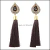 Dangle Chandelier Ethnic Style Long Tassel Earrings For Women Fashion Crystal Earring Bohemia Jewelry 5 Colors Female Gifts Drop De Otueo