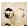 Pendant Lamps Modern Chandeliers Globe Lights Black/White Color For Bar/Restaurant Hollow Ball Ceiling Fixtures Drop Delivery Lighti Dhc2J