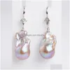 Dangle Lustre Barque D'eau Douce Perle Boucle D'oreille Classique Haute Qualité Grande Goutte D'eau Irregar Boucles D'oreilles Pour Les Femmes De Noce Gif Dhycf