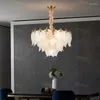 Pendelleuchten Postmodern Licht Luxus Kronleuchter Wohnzimmer Esszimmer Schlafzimmer Modell Baum Blatt Glas Lampe