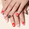 أظافر كاذبة Lulaa 24pcs White Polka Dot Nail Nail Press on Art Children Friendly Friendly Tips Fashion Fingernail