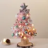 Decorazioni natalizie Rosa con luce Albero da 50 cm Pacchetto piccolo luminoso Desktop Tavolo di Natale Regali di San Valentino Anno