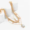 bröstmjölksmycken halsband armband designer smycken flerskiktad geometrisk legering halsband överdriven multi-element imitation pärla pärlor orm kedja