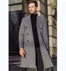 Men's Suits Dark Gray Men Coat One Piece Business Blazer Double Breasted Overcoat Warm Fashion Wedding Groom Formal Work Tailored