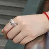Pierścienie klastra styl etniczny 925 Pusty wzór srebrnego pierścienia otwarty pierścień bez regulacji dar biżuterii