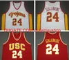 Vintage 24 Brian Scalabrine USC Trojans College Basketball Jersey Maat S-4XL 5XL Aangepaste naamnummer Jersey