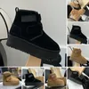 Ultra mini boot diseñador zapatos para mujer de tobillo botines de nieve de piel caliente botas de australia plataforma de cuero grueso de cuero botas marrones