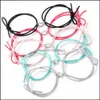 Bedelarmbanden 2 stks/set hartmagneet trekken armband reksel reksel elastisch touw vriendschap pseras voor vrouw meisjes drop levering sieraden ot7px