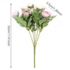 Decorative Flowers & Wreaths Heads 1 Bunch Artificial Roses Simulation Peony Tea Wedding Road Leading Bouquets For DIY Home Garden Decoratio