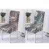 Chair Covers European Style Cover Spandex Elastic Chairs Slipcover Marble Pattern Living Room Removable