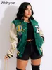 Mulheres Jaquetas Chic Racing Bomber Patchwork Casaco Varsity Baseball Letterman Roupas de Inverno Mulheres Cortadas Cyber ​​Y2K Streetwear Atacado 230203