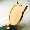 Platos Formas Bandejas de madera para servir Plato de madera Bandeja de almacenamiento Té Postre Cena Panes Frutas Merienda Platos de exhibición T21C