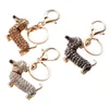 Nyckelringar Rhinestone Crystal Dog Dachshund Keychain Bag Charm Pendant Keys Chain Holder Ring Jewelry for Women Girl Gift 10 E3 Drop D DHRMJ