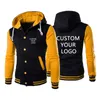 Mens Hoodies Sweatshirts Custom Men Jacket Spring Autumn Long Sleeve Slim Fit Casual Sportwear Outdoor Tops Coat Black White Red Yellow 230203