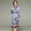 Dames boutiqe jurk met lange mouwen paleis geprinte jurk 2023 lente herfstjurk high-end retro dame jurken ol runway jurken