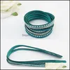 Link Chain Selling Rhinestone Crystal Mtilayer Bracelets Bangles Flannel Leather Wrap Bracelet Wristbands For Women Snap Button Jew Otgiv