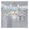 Pendant Lamps European Style Crystal Chandelier Living Room Hall Lamp Luxury Dining Bedroom Home Lights Drop Delivery Lighting Indoor Dh9Ct