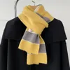 Foulards mode chaud cou cravate tricoté écharpe pour femmes conception rayé imprimé hiver foulard femme fil de laine cachemire D444